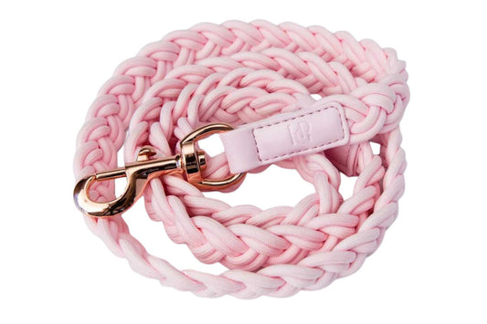 Braided Dog Leash - Light Pink