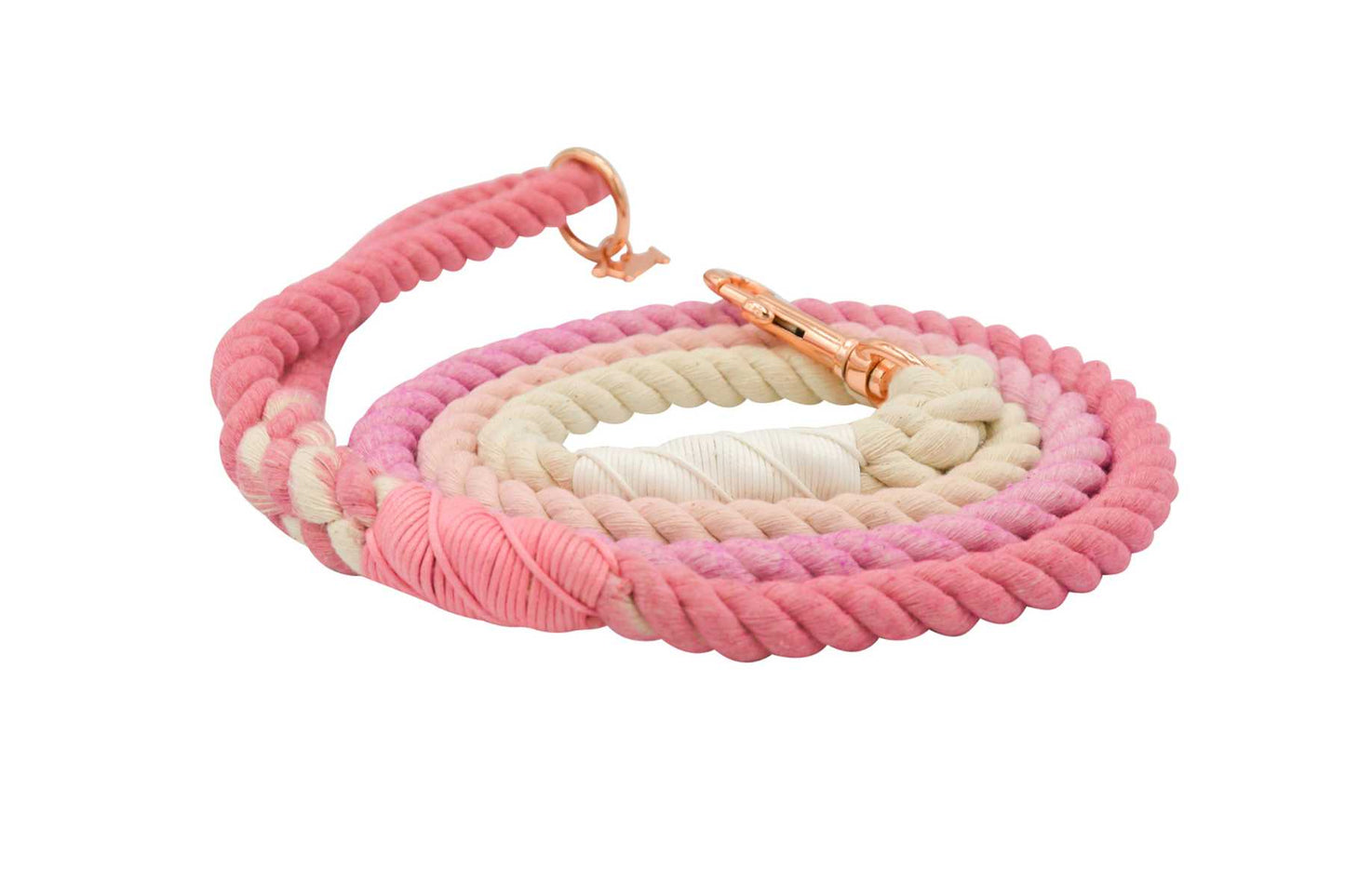 Braided Rope Leash - Pink Ombre