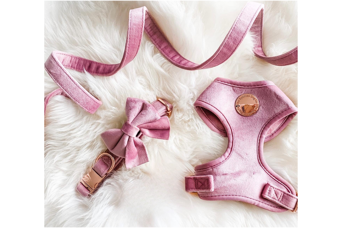 Velvet Pink Dog Harness