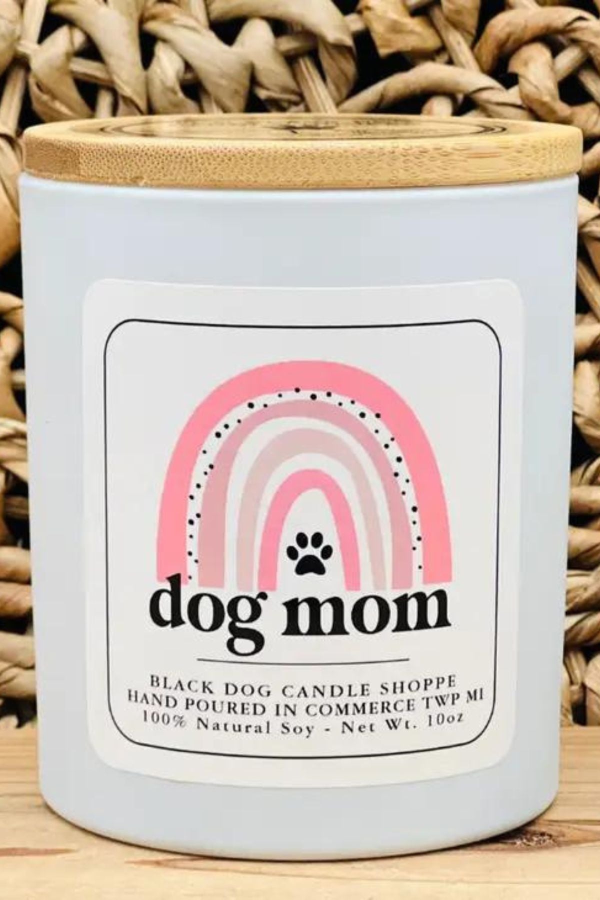 Pink Dog Mom Candle- White Sage & Citrus