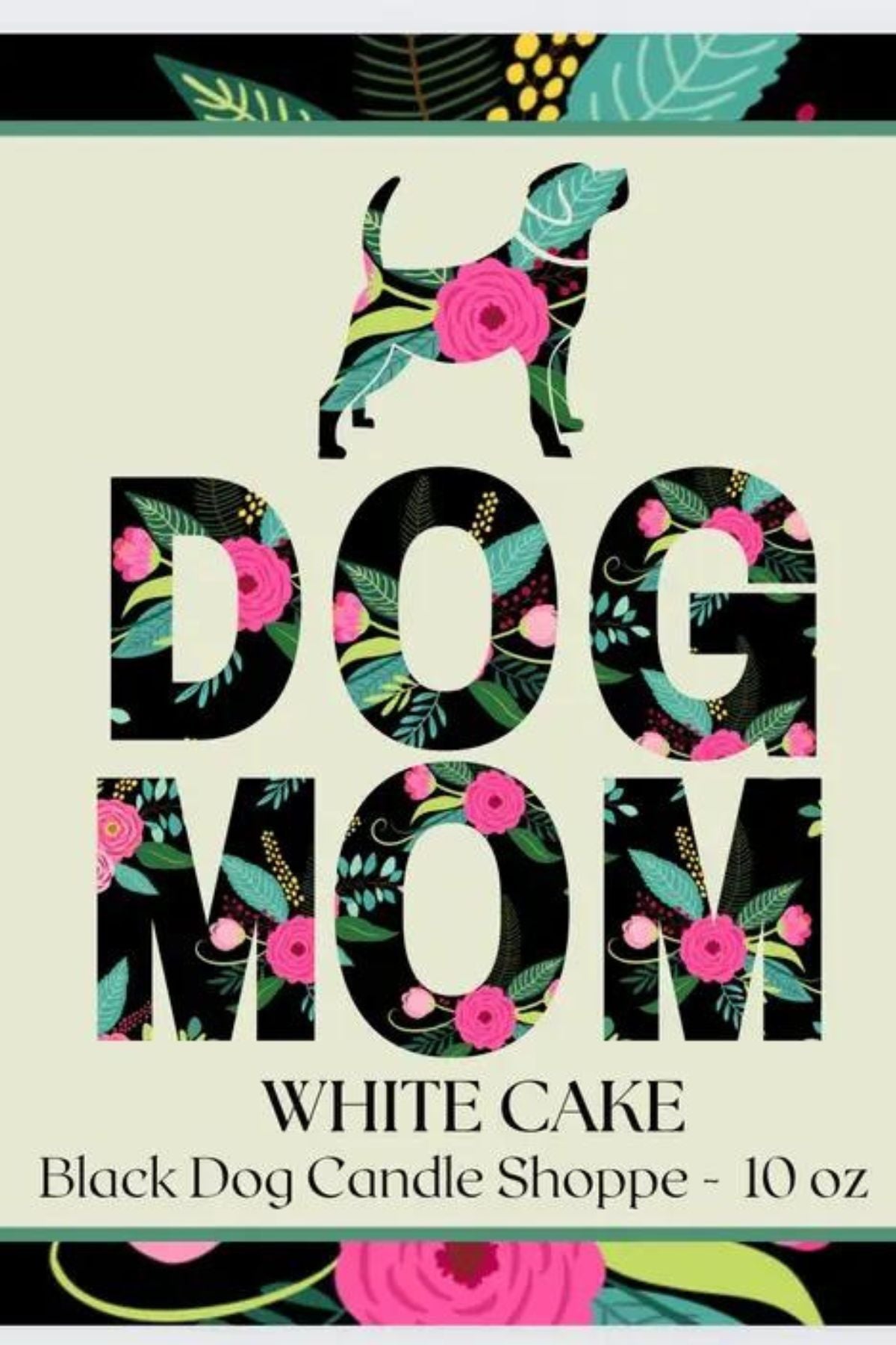 Candle - Floral Dog Mom - White Cake Scented