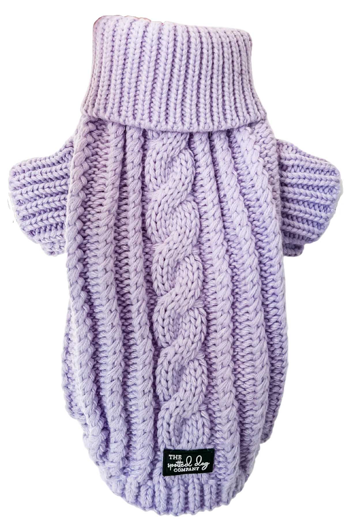 Cable Knit Dog Sweater - Lavender